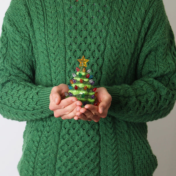 Ceramic Christmas Tree Night Light (Green)