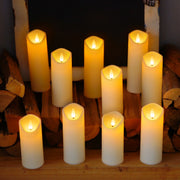 8Pcs Flameless Pillar Candles with Remote,Led Candles, Battery Operated Candles with Remote Timers, Made of Frosted Plastic, Won'T Melt, Ivory