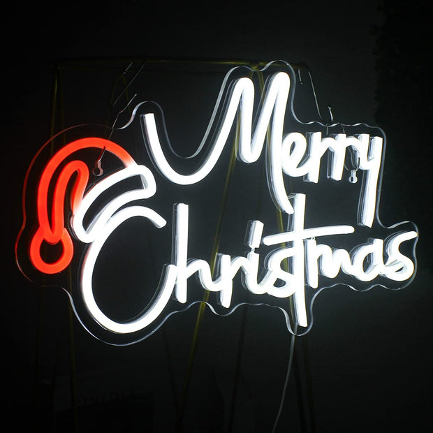 Merry Christmas Neon Sign Christmas LED Sign Light with Acrylic Board,Art Wal...