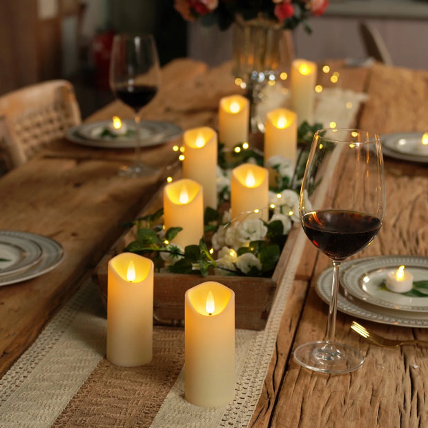 8Pcs Flameless Pillar Candles with Remote,Led Candles, Battery Operated Candles with Remote Timers, Made of Frosted Plastic, Won'T Melt, Ivory