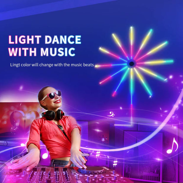 2025 Christmas Light Smart Fairy Firework Bluetooth Light Strip Festoon Home Wall Bedroom Computer Room Decor Holiday Party Lamp
