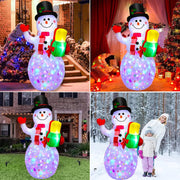 5FT Christmas Inflatables Snowman Outdoor Yard Decor with Rotating LED Lights Christmas Blow up Decoration Garden