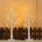 Birch Tree with Lights, 2 Pack 2FT Tree Indoor, 24 Pcs LED Warm White Lights, Christmas Home Wedding Decor Tabletop Tree Decoration