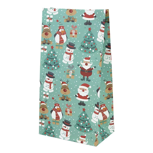 10Pcs Kraft Paper Candy Cookie Bag Santa Claus Snowman Christmas Gift Packing Bags Xmas Navidad New Year Party Decor Supplies