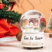 Snow Globe with Music, Christmas Decorations for Home, Glitter Spinning Glass Water Globe with Three Snowmen Sing, for Kids and Women