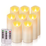 8Pcs Flameless Pillar Candles with Remote,Led Candles, Battery Operated Candles with Remote Timers, Made of Frosted Plastic, Won'T Melt, Ivory