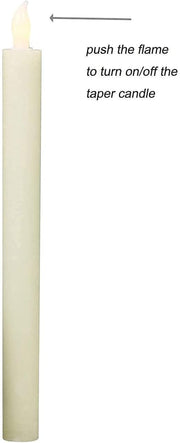 10" Ivory Flameless Taper Candles with Timer, Battery Operated Dinner Candlesticks, Push-Activated, Textured Wax Finish, Warm White Light, Remote & 10 Batteries Included - Set of 5