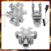 Christmas Tree Topper, Purtuemy 3D Snowflake Projection Lighted Tree Topper