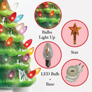 Ceramic Christmas Tree Night Light (Green)