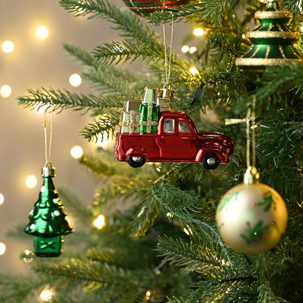 Christmas Tree Ornaments Set, 155Ct Red Green and Gold Shatterproof Christmas Tr