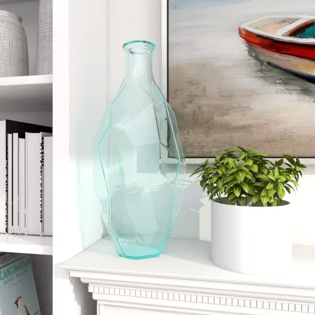 23 In. Clear Spanish Recycled Glass Decorative Vase