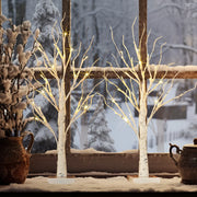Birch Tree with Lights, 2 Pack 2FT Tree Indoor, 24 Pcs LED Warm White Lights, Christmas Home Wedding Decor Tabletop Tree Decoration