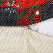 Christmas Pillow Covers,  18 X 18 Inch Set of 4 Farmhouse Black and Red Buffalo Plaid Pillow Covers Holiday Rustic Linen Pillow Case for Sofa Couch Christmas Decorations Throw Pillow Covers