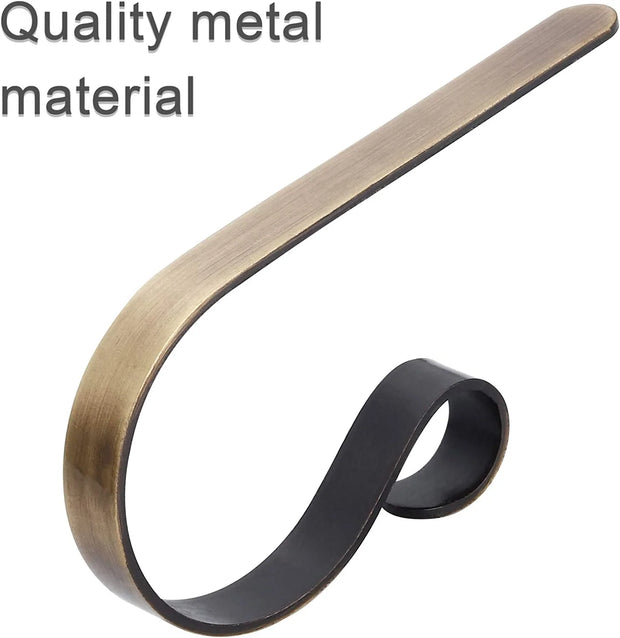 Christmas Stocking Holders for Mantle, Bronze - Set of 6, Lightweight Xmas Stocking Holder No-Slip Stocking Hangers for Mantel Fireplace, Adjustable Mantel Stocking X-Mas Hooks