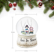 Snow Globe with Music, Christmas Decorations for Home, Glitter Spinning Glass Water Globe with Three Snowmen Sing, for Kids and Women