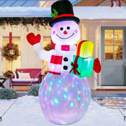 5FT Christmas Inflatables Snowman Outdoor Yard Decor with Rotating LED Lights Christmas Blow up Decoration Garden