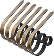 Christmas Stocking Holders for Mantle, Bronze - Set of 6, Lightweight Xmas Stocking Holder No-Slip Stocking Hangers for Mantel Fireplace, Adjustable Mantel Stocking X-Mas Hooks