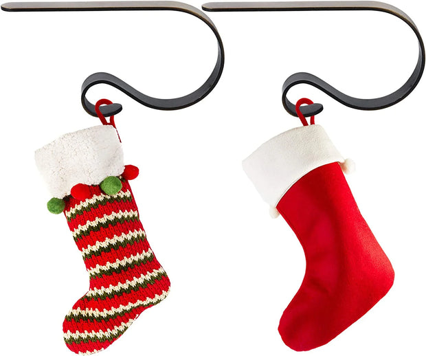 Christmas Stocking Holders for Mantle, Bronze - Set of 6, Lightweight Xmas Stocking Holder No-Slip Stocking Hangers for Mantel Fireplace, Adjustable Mantel Stocking X-Mas Hooks