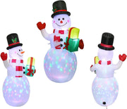 5FT Christmas Inflatables Snowman Outdoor Yard Decor with Rotating LED Lights Christmas Blow up Decoration Garden