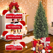 Artificial Cedar Tree 2 Pack 3 Ft Outdoor Faux Plants Artificial Topiary Fake Tree UV Rated Potted Plants Decor Faux Pine Tree for Perfect Housewarming Gift