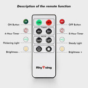 10" Ivory Flameless Taper Candles with Timer, Battery Operated Dinner Candlesticks, Push-Activated, Textured Wax Finish, Warm White Light, Remote & 10 Batteries Included - Set of 5