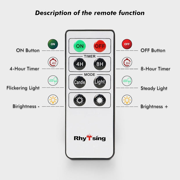 10" Ivory Flameless Taper Candles with Timer, Battery Operated Dinner Candlesticks, Push-Activated, Textured Wax Finish, Warm White Light, Remote & 10 Batteries Included - Set of 5