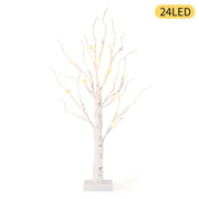 Birch Tree with Lights, 2 Pack 2FT Tree Indoor, 24 Pcs LED Warm White Lights, Christmas Home Wedding Decor Tabletop Tree Decoration