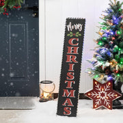 35"H Rustic Wooden Sign Black Merry Christmas Vertical Porch Sign Farmhouse Standing Christmas Welcome Sign Xmas Hanging Décor Holiday Party Sign Wall Door Decorations