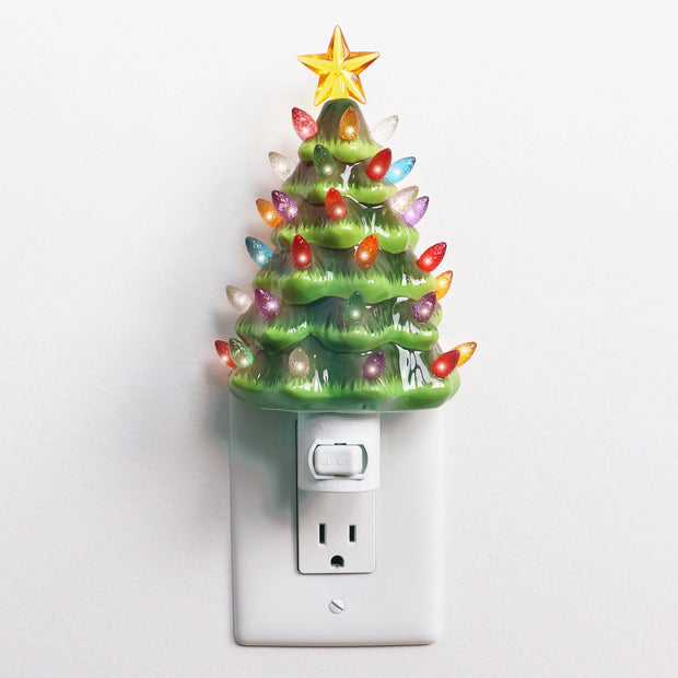 Ceramic Christmas Tree Night Light (Green)
