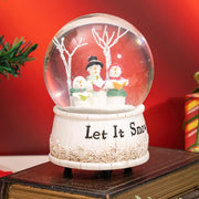 Snow Globe with Music, Christmas Decorations for Home, Glitter Spinning Glass Water Globe with Three Snowmen Sing, for Kids and Women