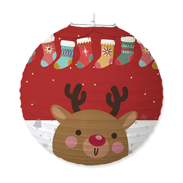 Christmas Paper Lanterns Father Christmas Snowman Moose Party Lanterns Christmas Outdoor Party Decoration Christmas Decorations