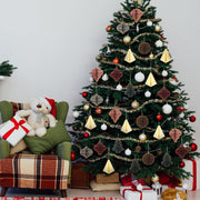 48 Pieces Christmas Paper Honeycomb Ornaments with Glitter Edge Brown Hanging Pa