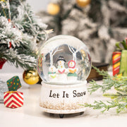 Snow Globe with Music, Christmas Decorations for Home, Glitter Spinning Glass Water Globe with Three Snowmen Sing, for Kids and Women