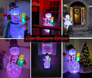 5FT Christmas Inflatables Snowman Outdoor Yard Decor with Rotating LED Lights Christmas Blow up Decoration Garden