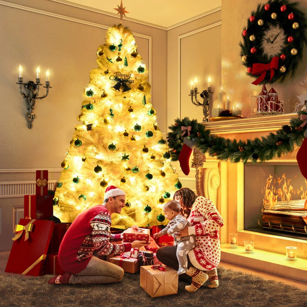 7.5Ft Hinged Christmas Tree Pine Tree 1346 Tips Metal