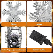 Christmas Tree Topper, Purtuemy 3D Snowflake Projection Lighted Tree Topper