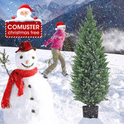 Artificial Cedar Tree 2 Pack 3 Ft Outdoor Faux Plants Artificial Topiary Fake Tree UV Rated Potted Plants Decor Faux Pine Tree for Perfect Housewarming Gift