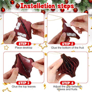 48 Pieces Christmas Paper Honeycomb Ornaments with Glitter Edge Brown Hanging Pa