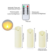 8Pcs Flameless Pillar Candles with Remote,Led Candles, Battery Operated Candles with Remote Timers, Made of Frosted Plastic, Won'T Melt, Ivory