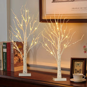 Birch Tree with Lights, 2 Pack 2FT Tree Indoor, 24 Pcs LED Warm White Lights, Christmas Home Wedding Decor Tabletop Tree Decoration