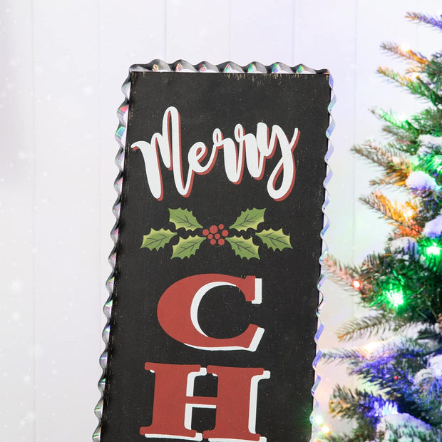 35"H Rustic Wooden Sign Black Merry Christmas Vertical Porch Sign Farmhouse Standing Christmas Welcome Sign Xmas Hanging Décor Holiday Party Sign Wall Door Decorations